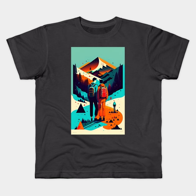 Hiking Men Kids T-Shirt by ArtBeatsGallery